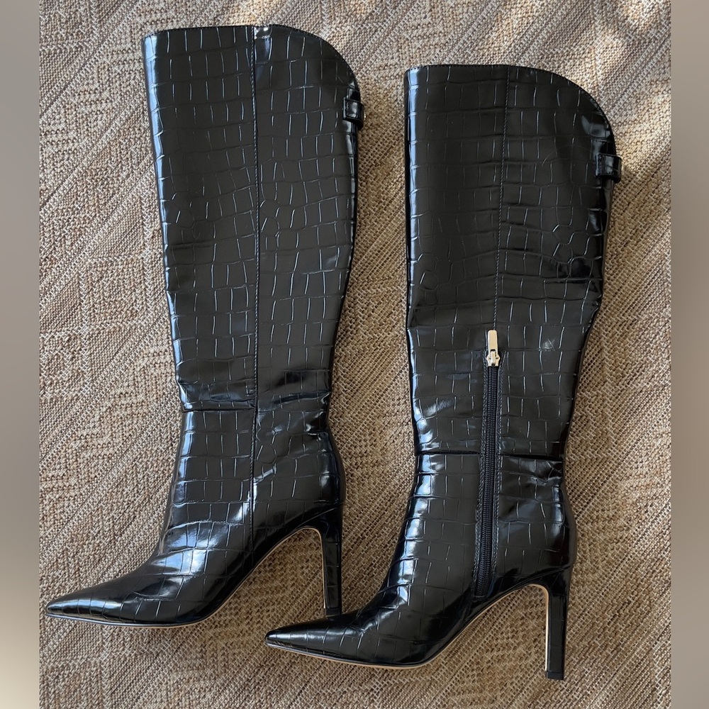 Nine West croc knee high boots 7